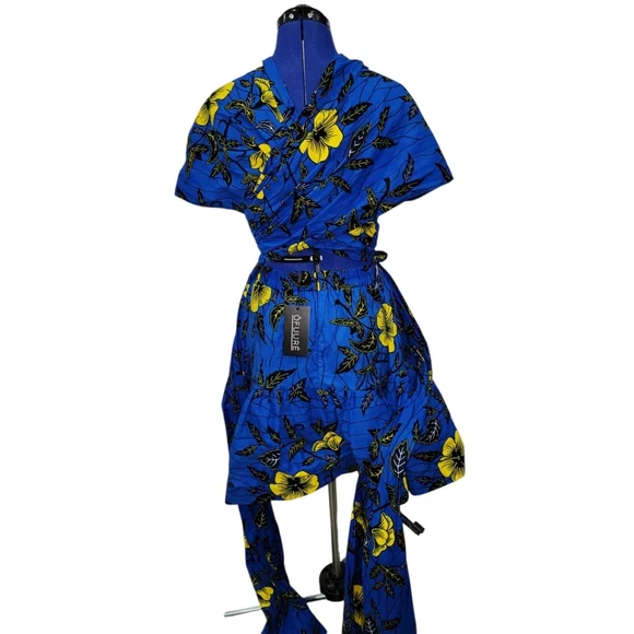 Blue/Yellow Infinity Mini Dress - Picture 7 of 15